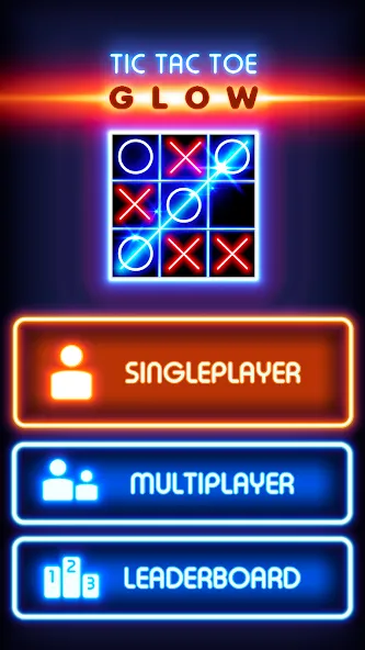 Tic Tac Toe Glow: 2 Players  [МОД Unlocked] Screenshot 1