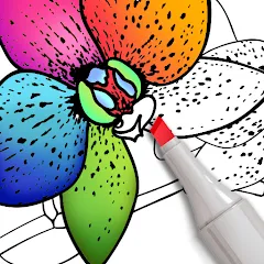Скачать взломанную Coloring for adults offline  [МОД Menu] - последняя версия apk на Андроид