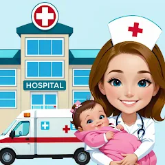 Взломанная My Hospital Town Doctor Games  [МОД Меню] - стабильная версия apk на Андроид