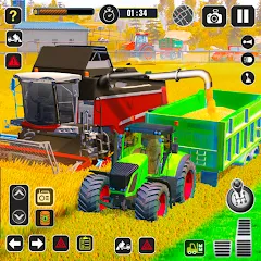 Скачать взломанную Tractor Farming Game Harvester  [МОД Unlocked] - стабильная версия apk на Андроид