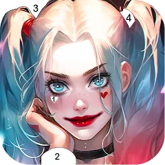Взломанная Clown Color, Paint by number  [МОД Все открыто] - полная версия apk на Андроид