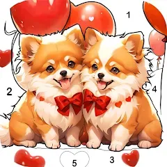 Скачать взломанную Dog Coloring, Color by number  [МОД Меню] - стабильная версия apk на Андроид