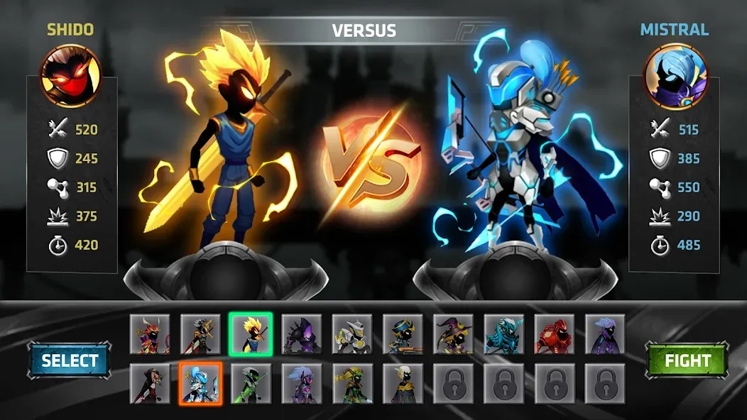 Stickman Legends Offline Games  [МОД Бесконечные монеты] Screenshot 2