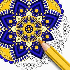 Взломанная Mandala Coloring Book Game (Мандала Книга раскрасок  Игра)  [МОД Меню] - последняя версия apk на Андроид